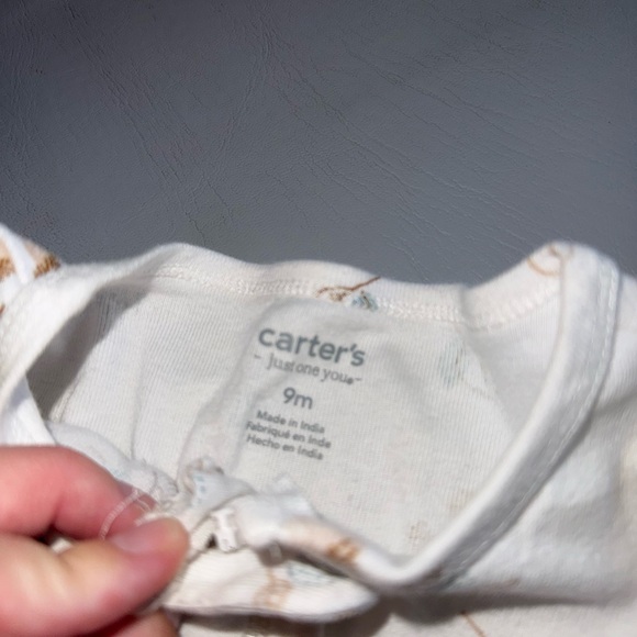 Carter's White Leaf Print Footie - Picture 2 of 2